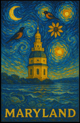 Maryland State House Van Gogh Artistic Heritage Poster