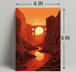 Sunset Over The Canyon Bridge Poster PosterGoat