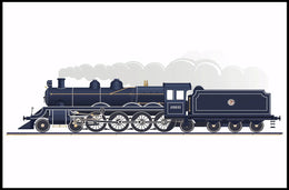 Vintage Steam Locomotive Poster: Classic Rail Elegance