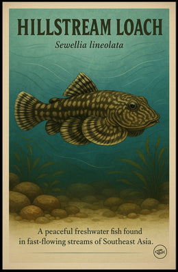 Hillstream Loach Sewellia Lineolata Poster