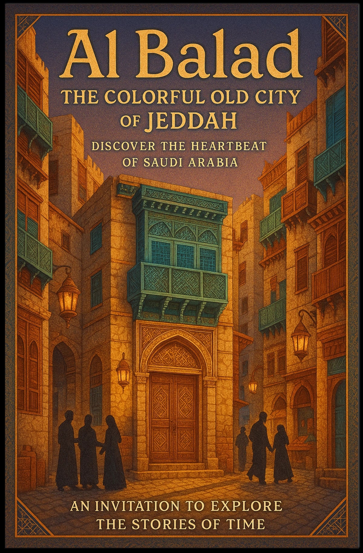 The Colorful Old City Of Jeddah Poster