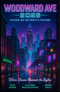 Woodward Ave 2025 Vision of Detroits Future Poster PosterGoat