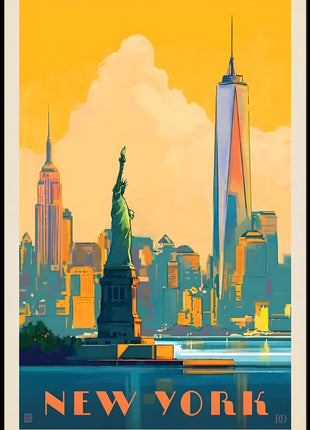 New York Adventure Vintage Travel Poster