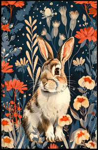 Enchanted Garden Rabbit William Morris Art Poster