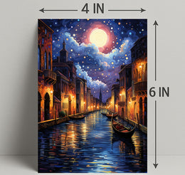 Moonlit Venice Canal Poster