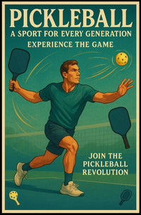 Pickleball Revolution Vintage Sports Poster PosterGoat