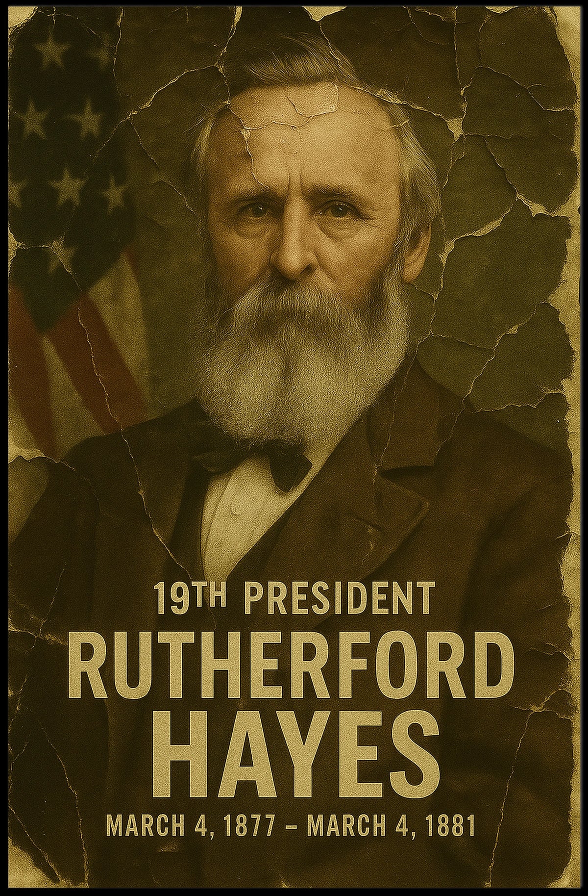 Rutherford B. Hayes 19th President of the United States Damaged Photograph Poster
