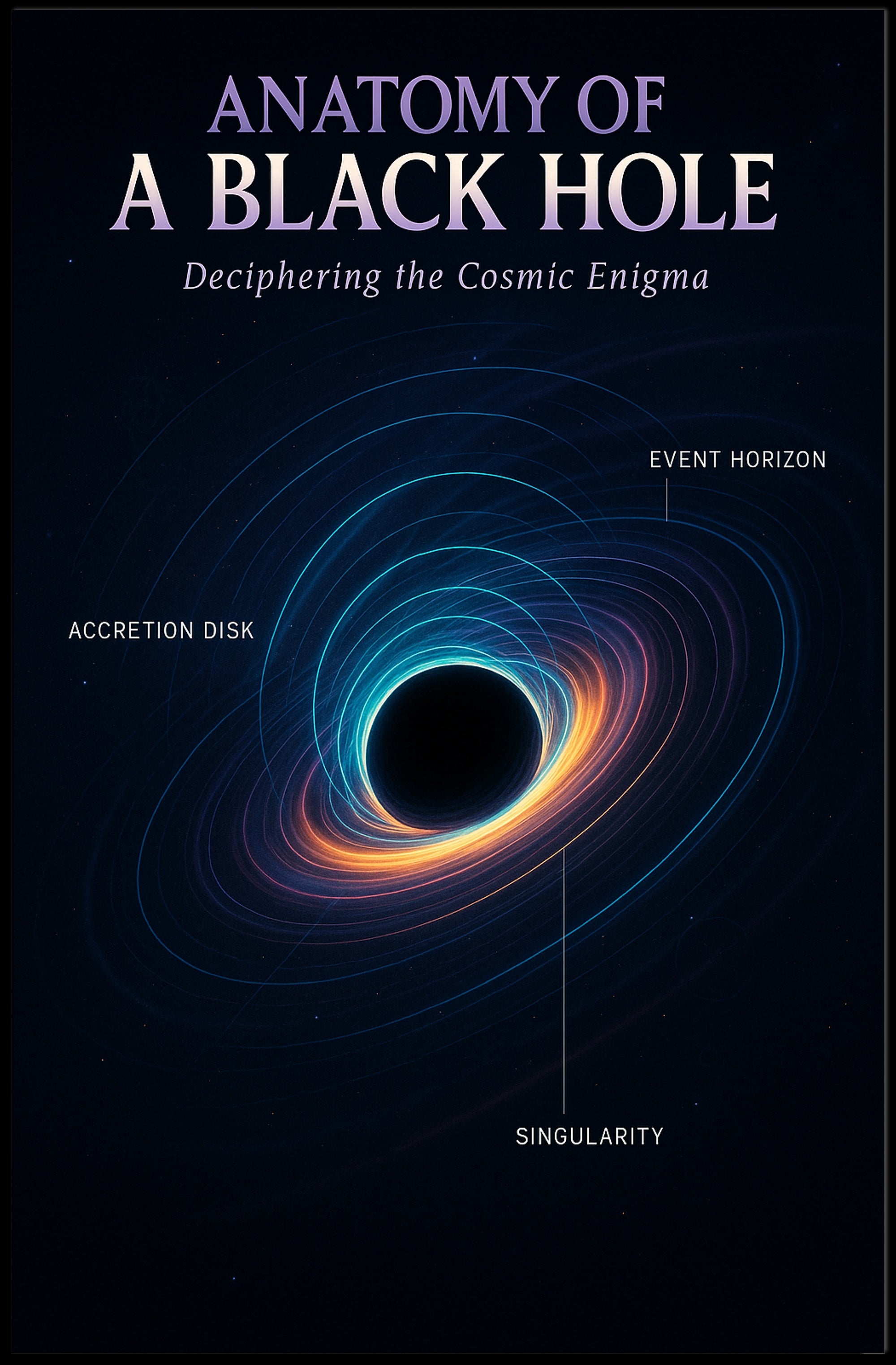 Black Hole Anatomy Modern Illustrative Space or Astronomy Poster