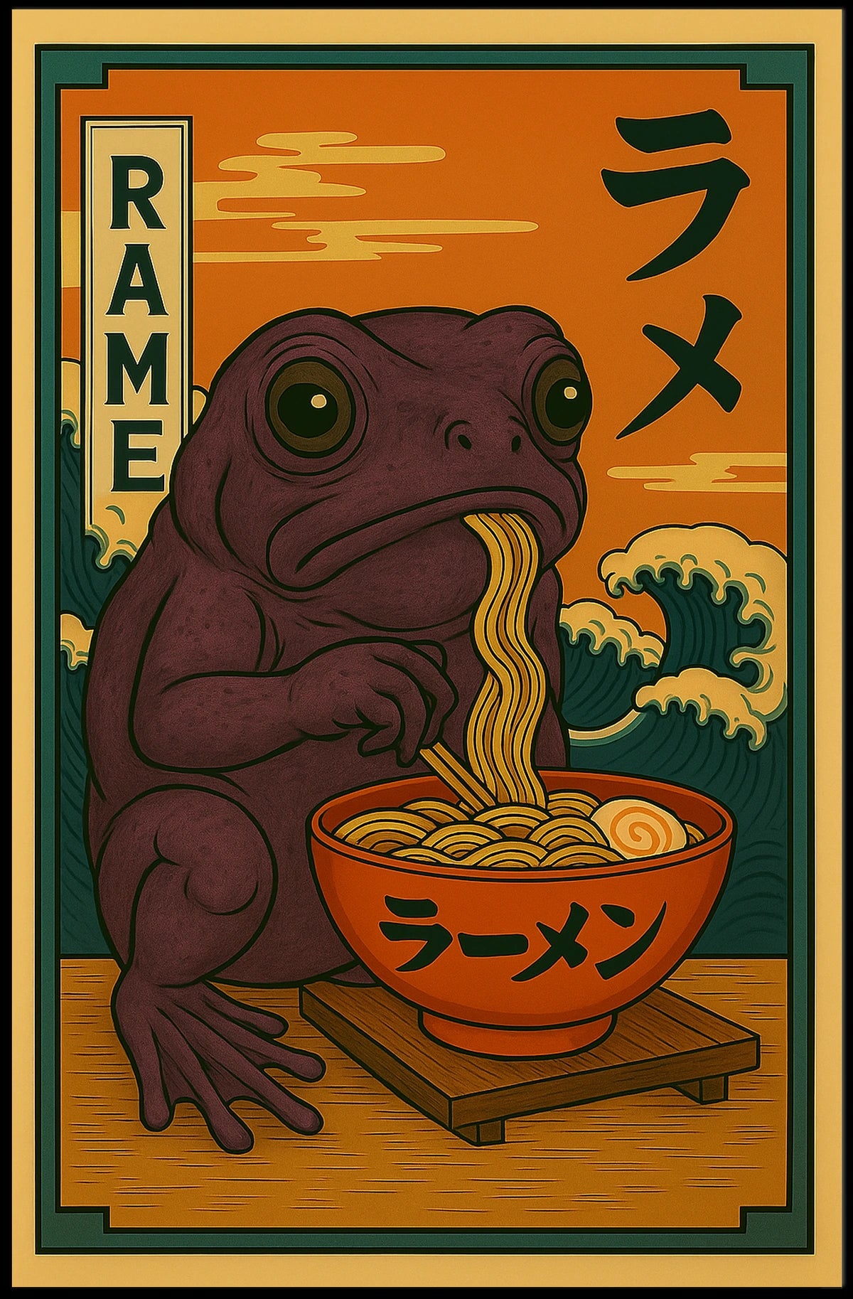 Frog and Ramen Poster