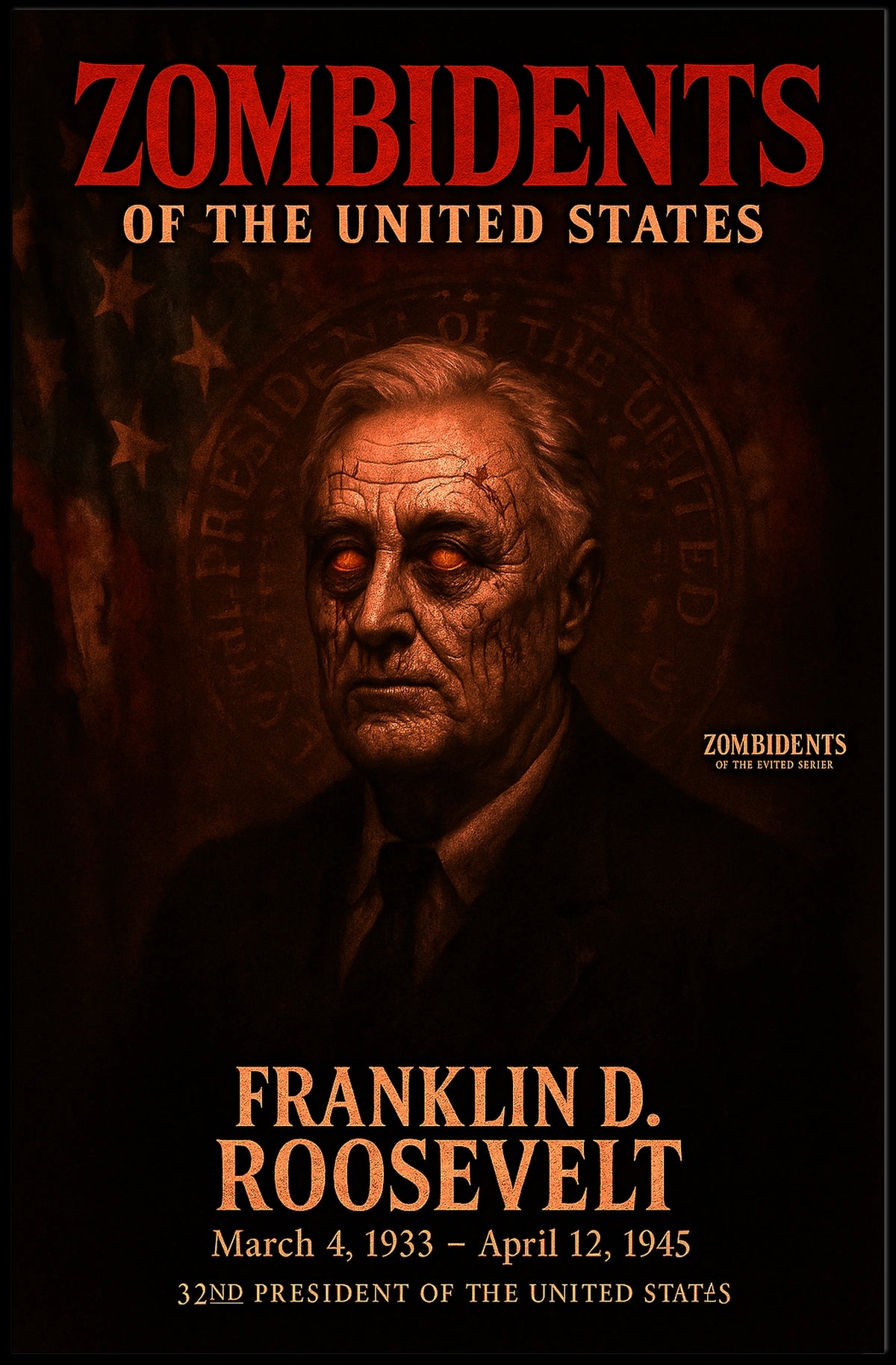Franklin D. Roosevelt 32nd President of the United States Zombidents Poster Series