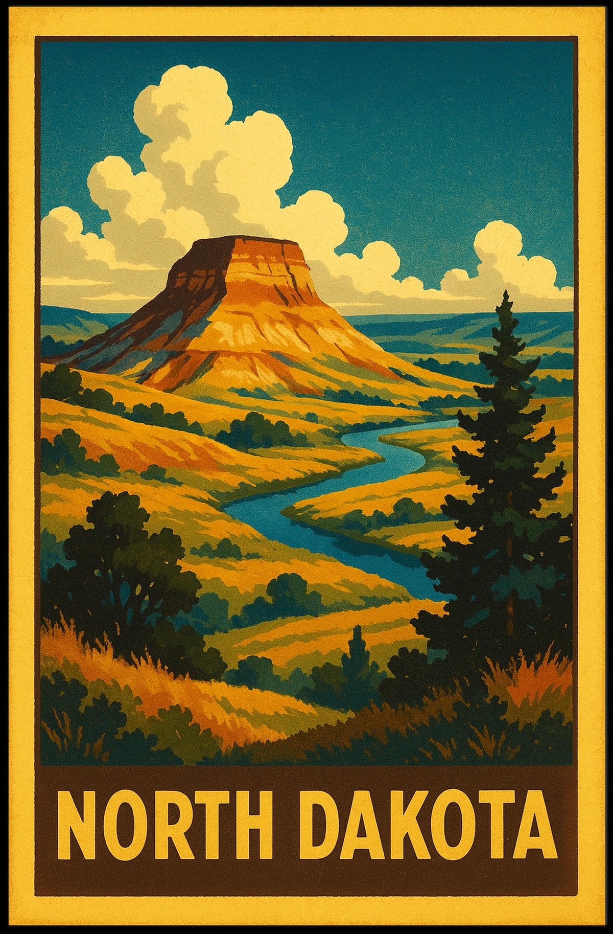 North Dakota Landscape Poster