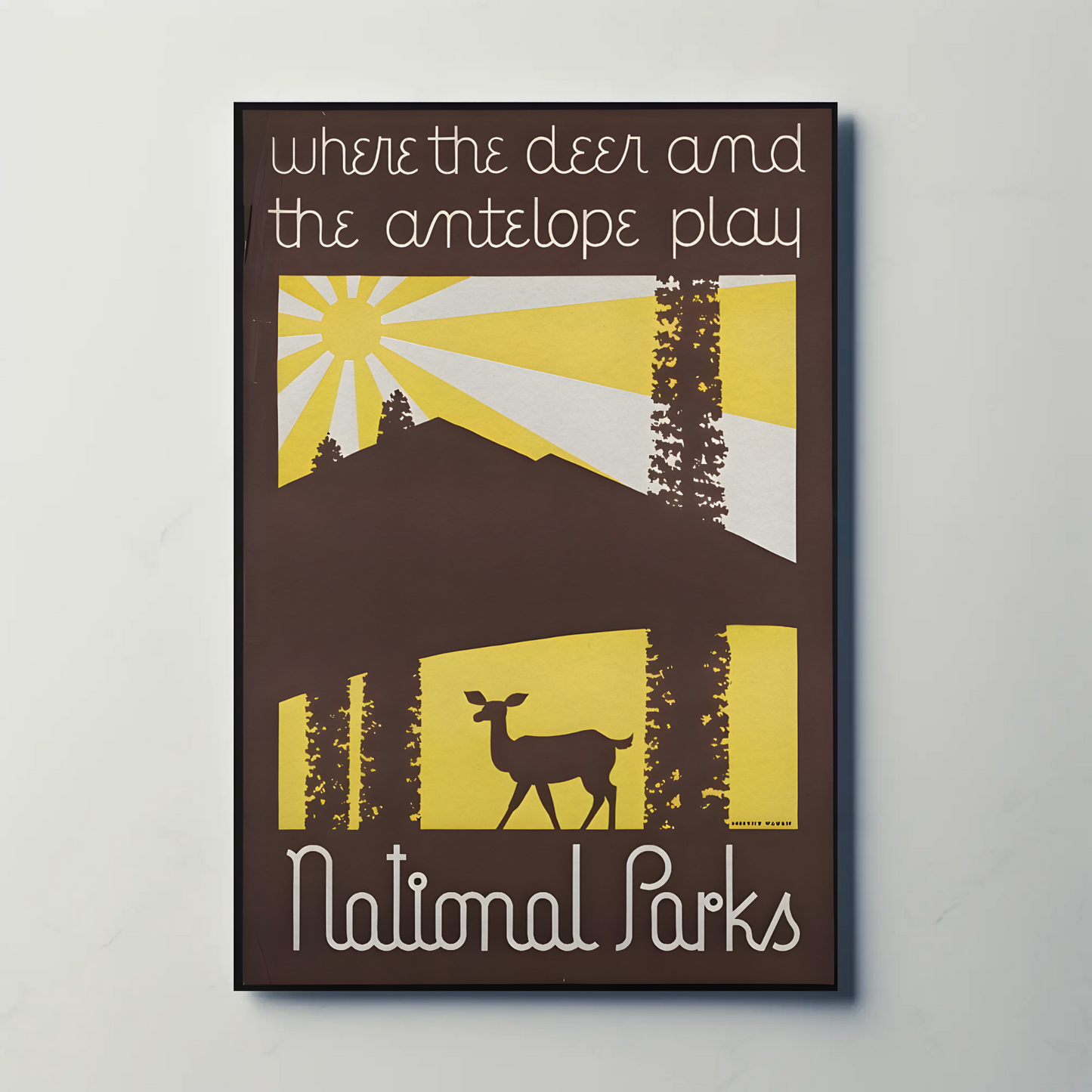 National Parks - Where the Deer and Antelope Play Vintage Travel Poster