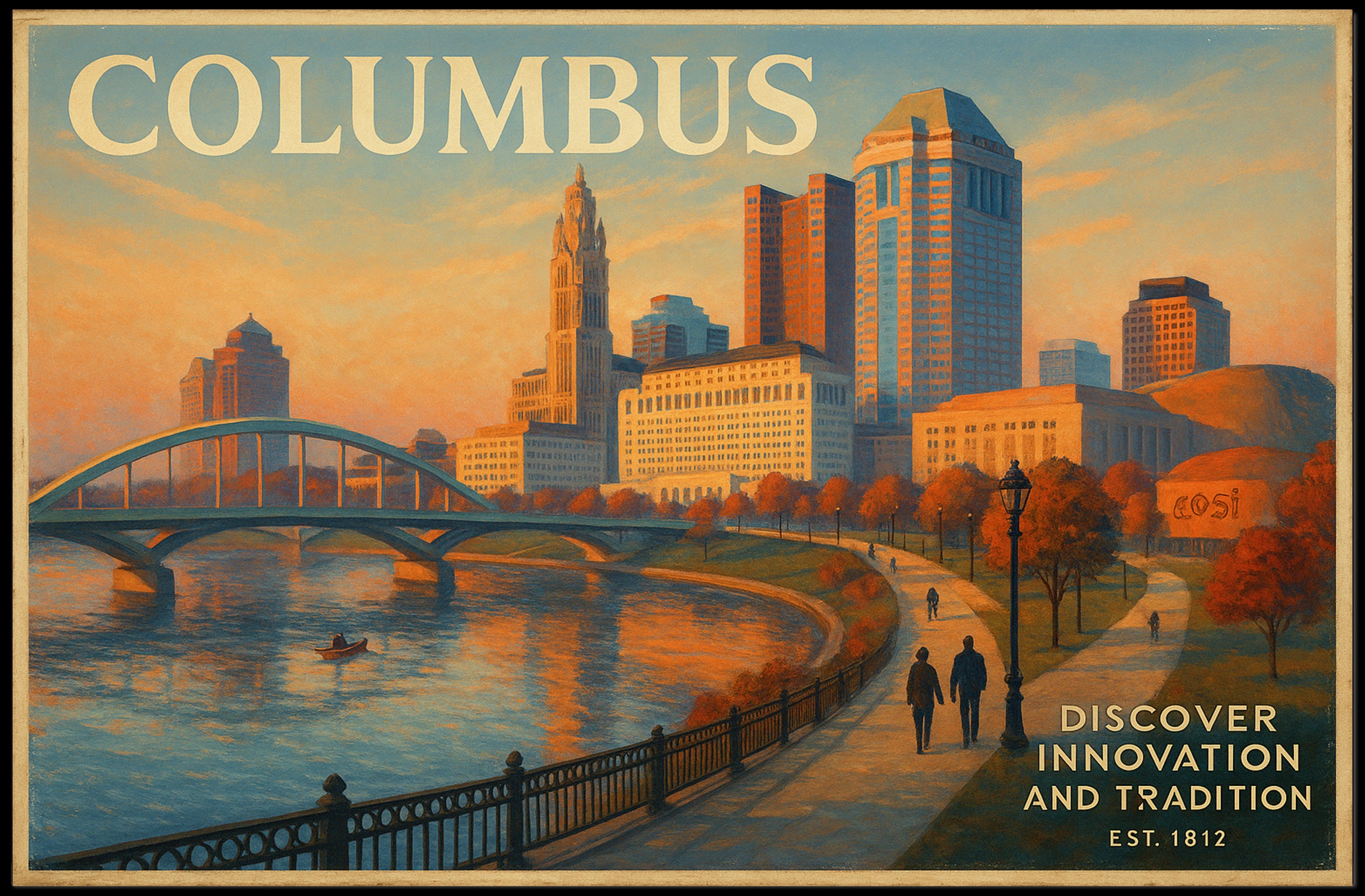 Columbus Travel Poster: Innovation and Tradition