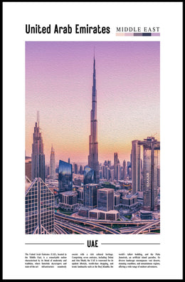 UAE Skyscraper Panorama Modern Cityscape Urban or Cityscape Poster PosterGoat