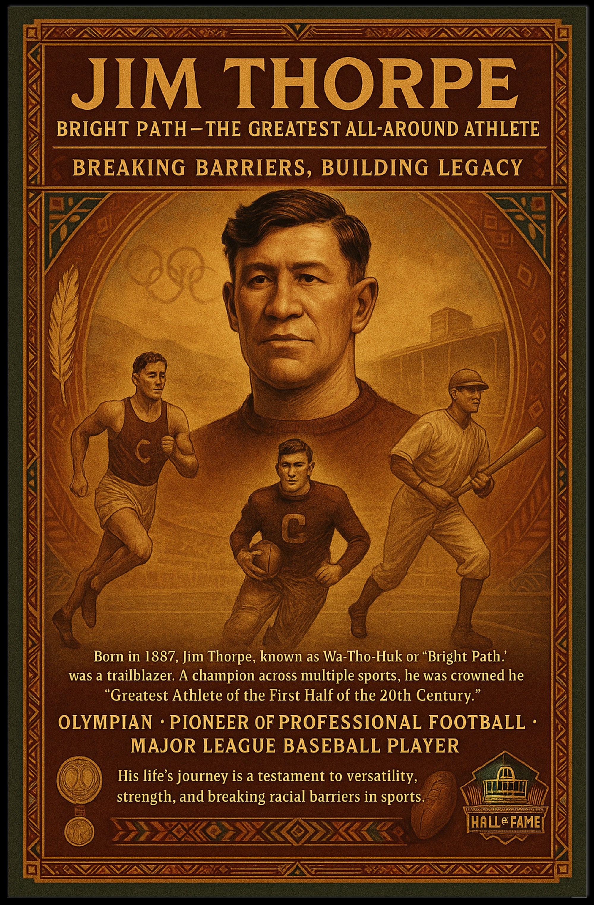 Jim Thorpe: Bright Path, The Greatest All-Around Athlete Poster