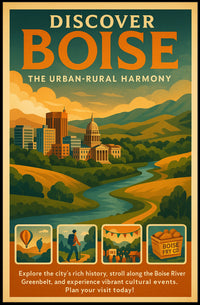 Boise Harmony: Urban and Rural Travel Poster PosterGoat