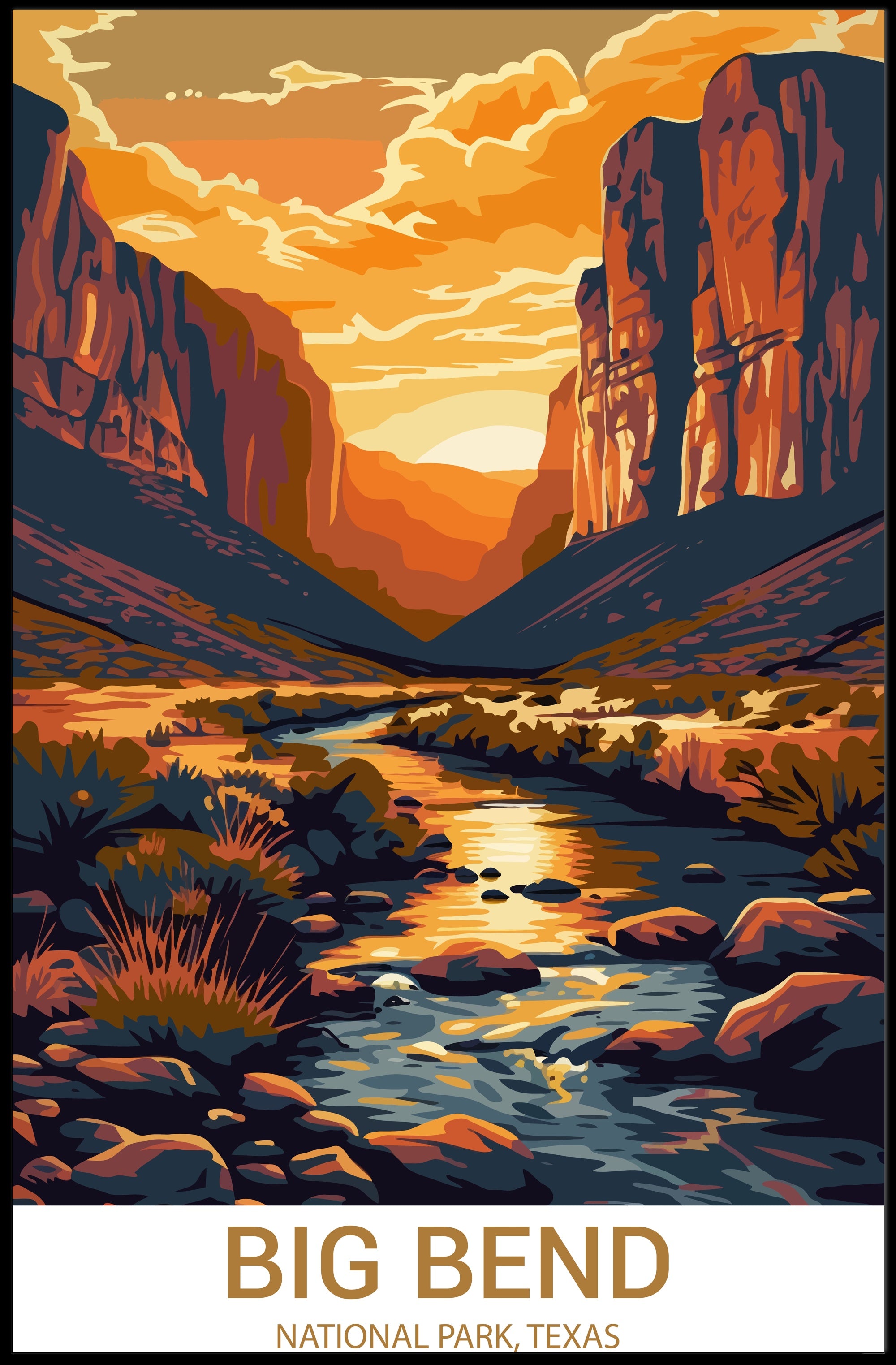 Big Bend Scenic Landscape National Park Poster