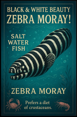 Zebra Moray Vintage Art Animal Poster