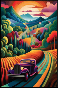 Journey Through a Vibrant Landscape Poster