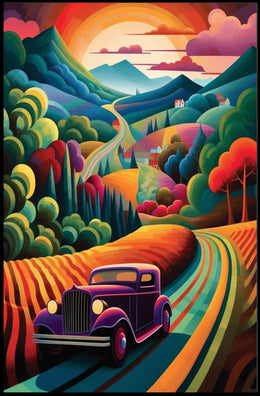Journey Through a Vibrant Landscape Poster
