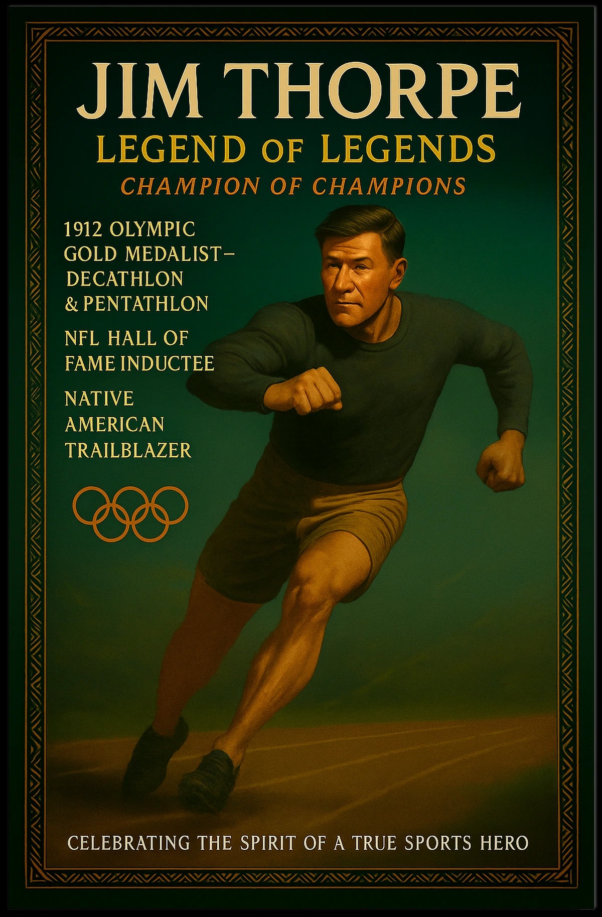 Jim Thorpe Legendary Sports Hero Poster