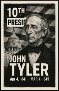 John Tyler 10th President of the United States Digital Montaje Poster