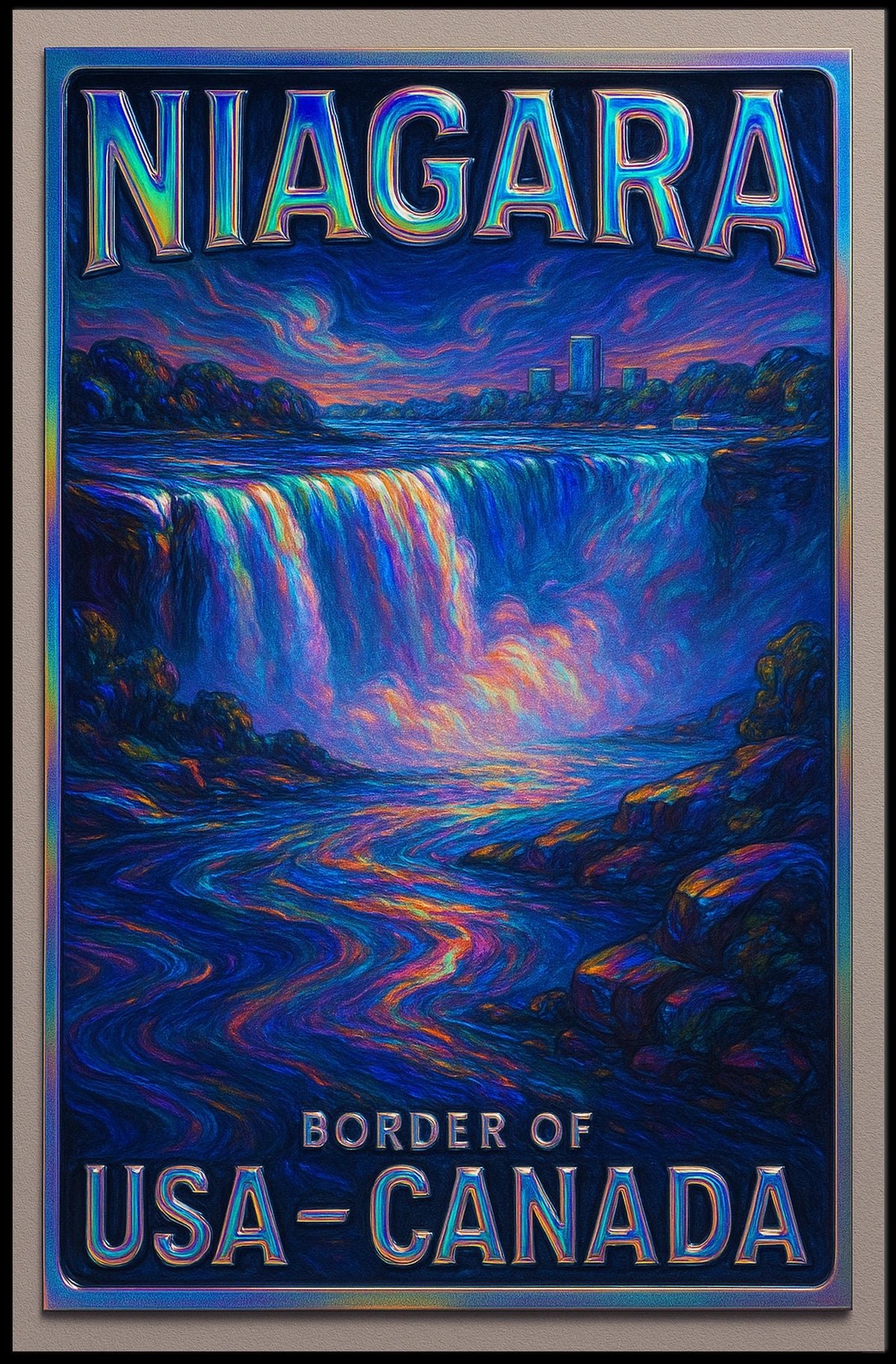 Niagara Falls Impressionistic Travel Poster