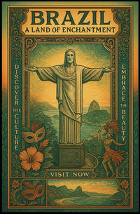 Brazilian Vintage Travel Art Poster – Discover and Embrace Rio