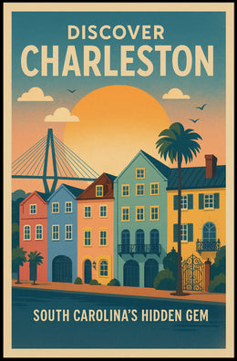 Charleston Vintage Travel Poster