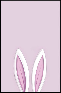 Bunny Ears Poster Minimalist Pink Nursery Wall Art