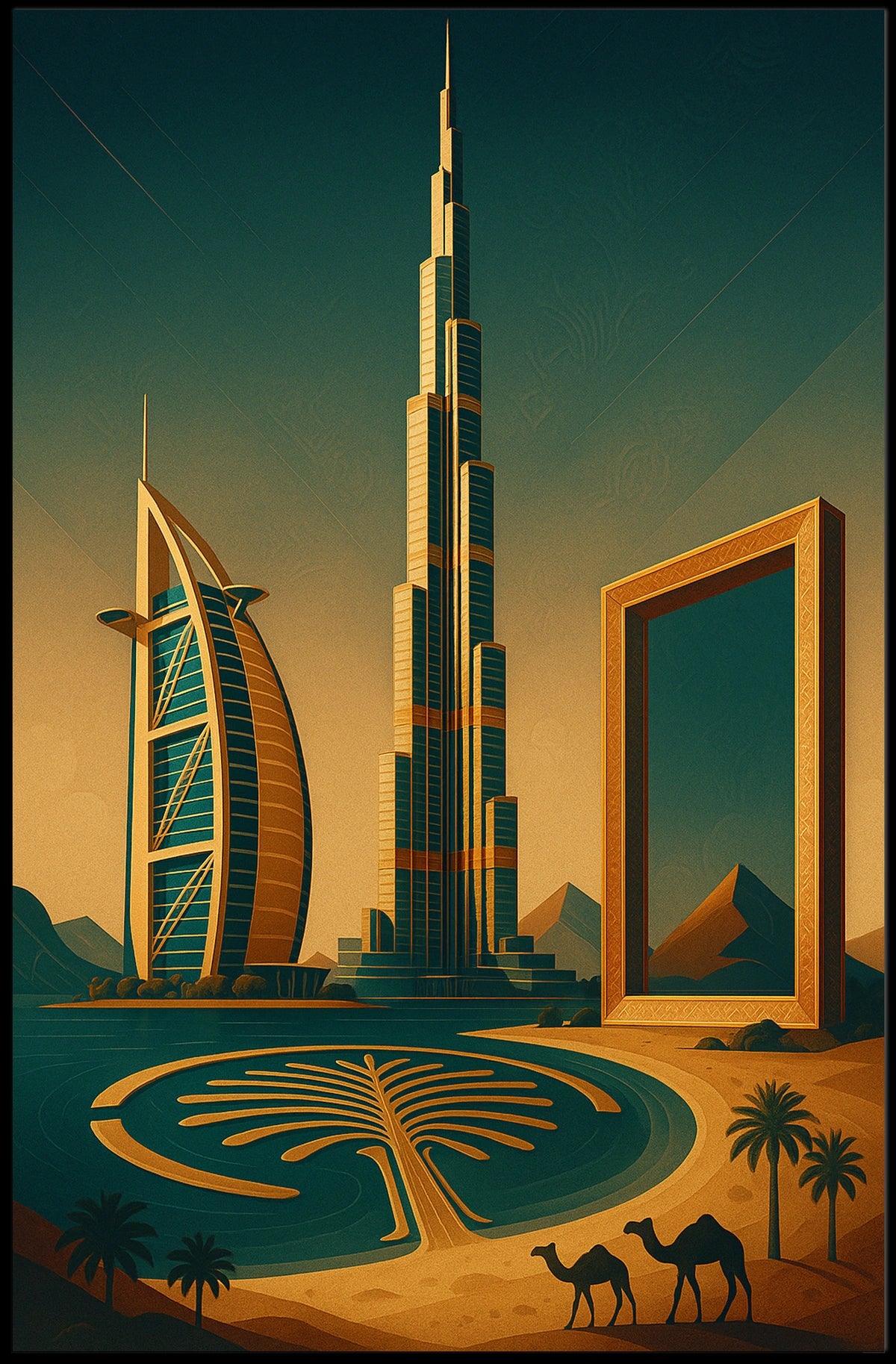Iconic Landmarks Of Dubai Poster