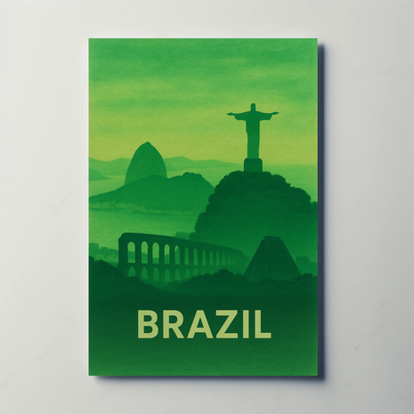 Brazilian Landmarks Serenity Travel Poster