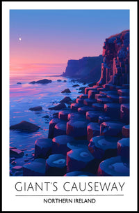 Giant's Causeway Sunset Modern Art Travel Poster