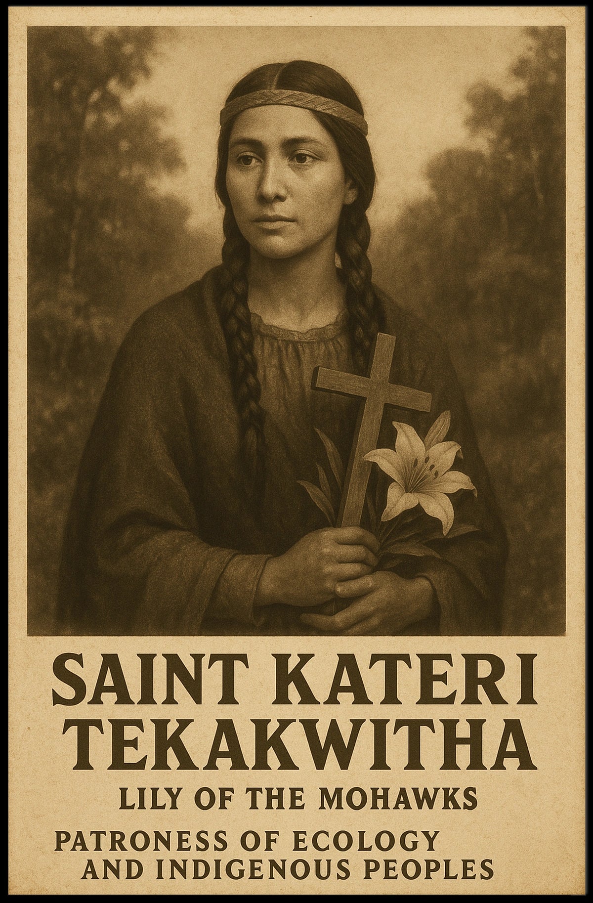 Saint Kateri Tekakwitha Lily Of The Poster