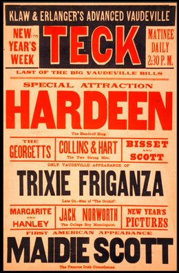 Vaudeville Show Advertisement: Early 20th Century Cultural Poster