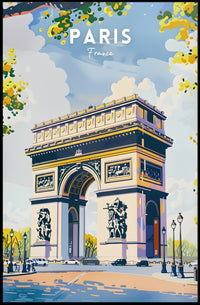 Arc de Triomphe Sunny Day Travel Poster