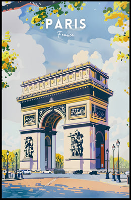 Arc de Triomphe Sunny Day Travel Poster