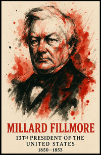 Millard Fillmore watercolor portrait in Historical Poster