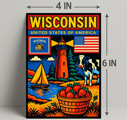 Wisconsin United States of America Poster PosterGoat