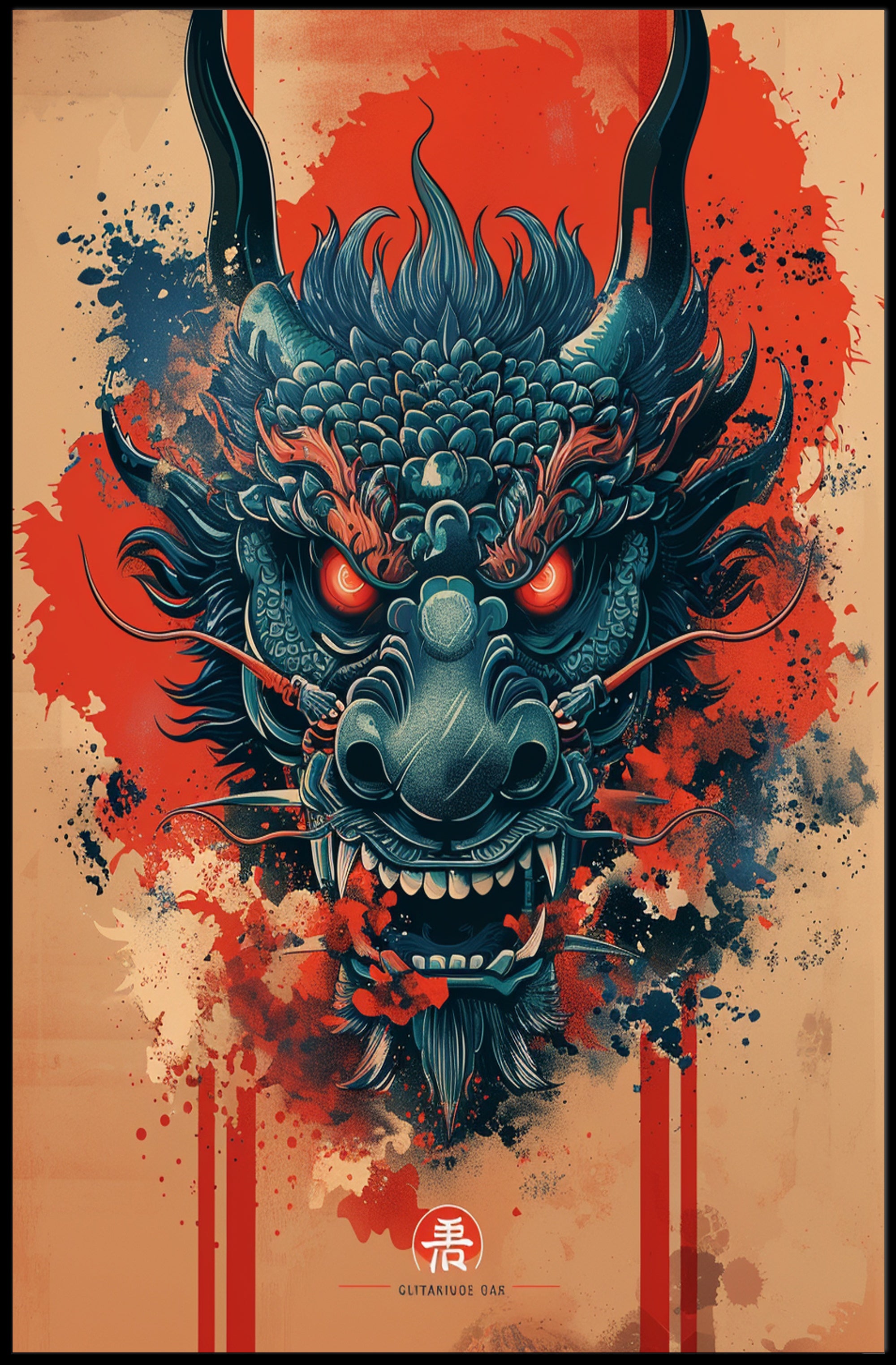 Dragon's Fury: A Mythical Creature Fantasy Mythology Poster PosterGoat