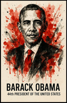 Barack Obama Watercolor Masterpiece, Historical or Presidential Poster