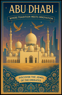 Abu Dhabi Fusion: Modern Meets Tradition Urban or Cityscape Poster