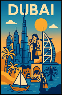 Discover Dubai Description Experience the vibrant blend of tradition Poster
