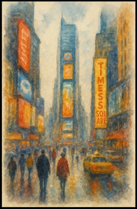 Times Square in Watercolor Poster
