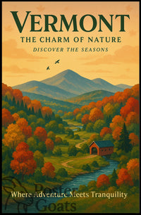 Vermont Scenic Autumn Landscape Travel Poster