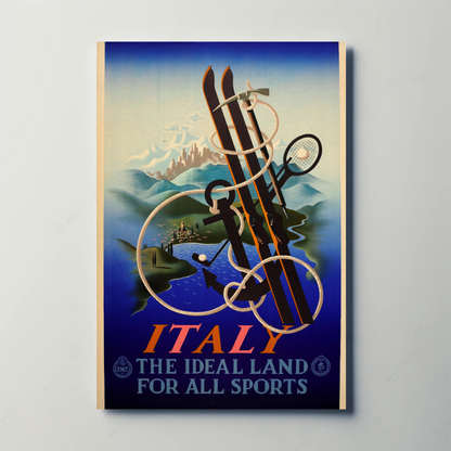Italy The Ideal Land for All Sports Poster