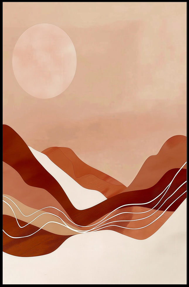 Abstract Minimalist Landscape: Serene Earth Tones Artistic Poster