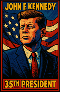 John F Kennedy 35Th President Poster Wall Art Vintage
