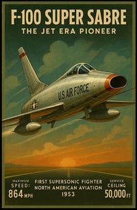 F-100 Super Sabre The Jet Era Pioneer Poster