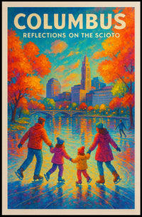 Columbus Reflections on the Scioto Poster